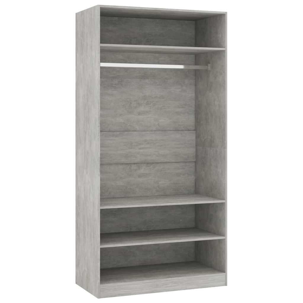 Wardrobe Concrete Grey 100x50x200 cm Chipboard